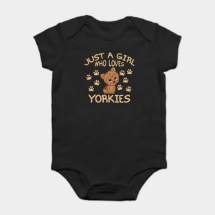 Just a Girl Who Loves Yorkies Baby Bodysuit